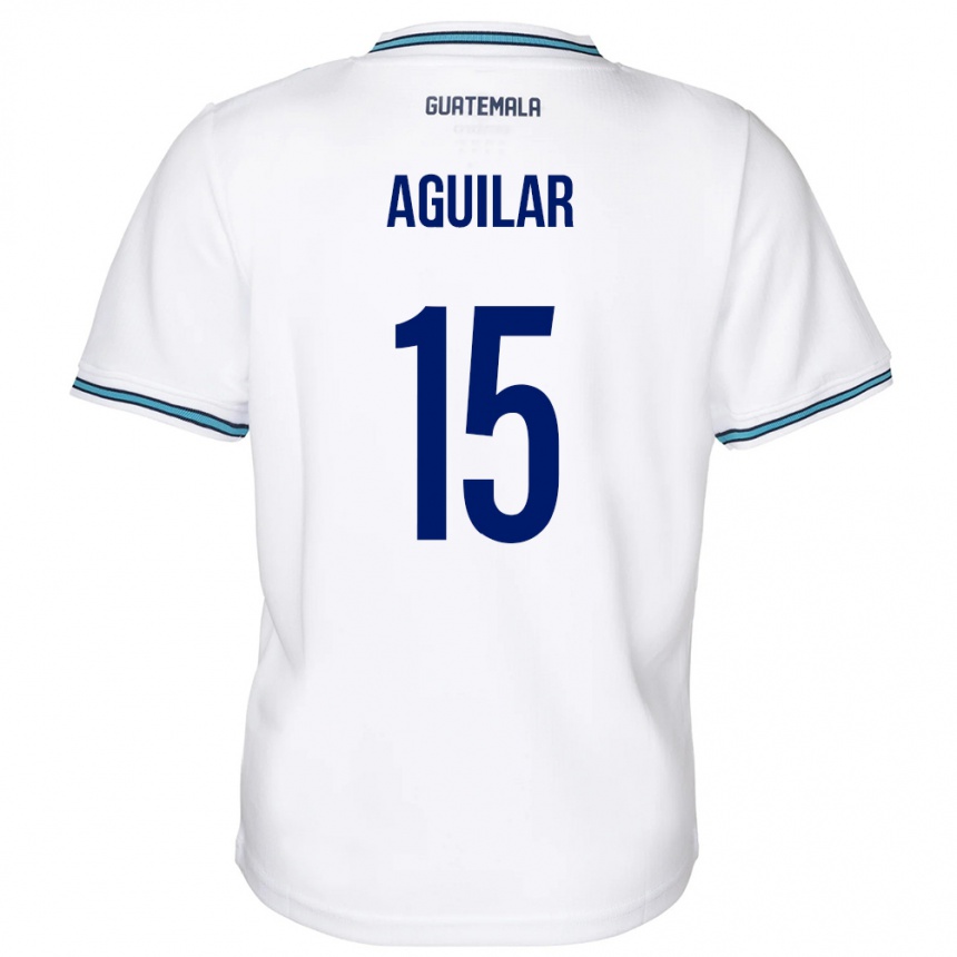 Barn Fotball Guatemala Carlos Aguilar #15 Hvit Hjemmetrøye Drakt Trøye 24-26 Skjorter