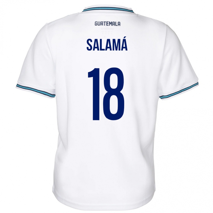 Barn Fotball Guatemala Anthony Salamá #18 Hvit Hjemmetrøye Drakt Trøye 24-26 Skjorter