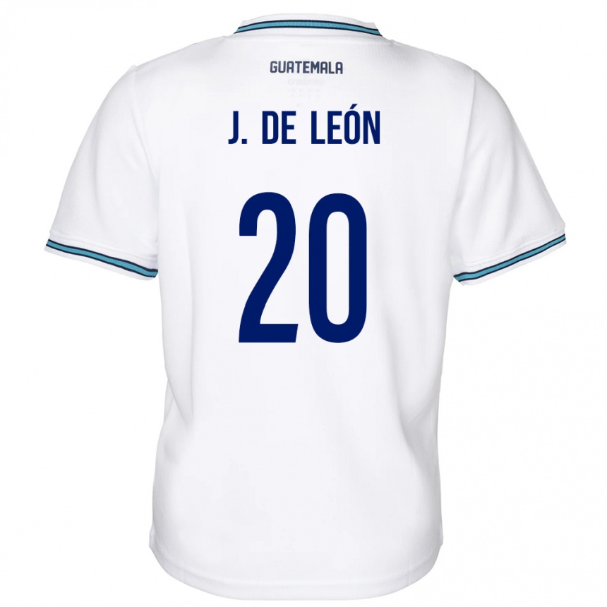 Barn Fotball Guatemala Jorge De León #20 Hvit Hjemmetrøye Drakt Trøye 24-26 Skjorter