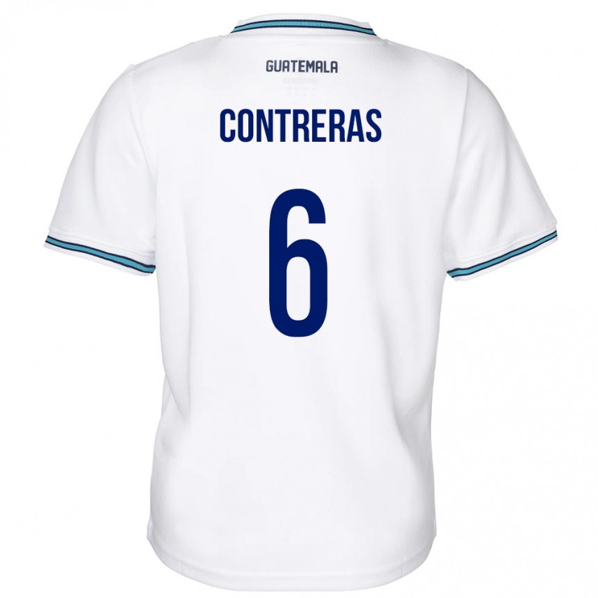 Barn Fotball Guatemala María Contreras #6 Hvit Hjemmetrøye Drakt Trøye 24-26 Skjorter