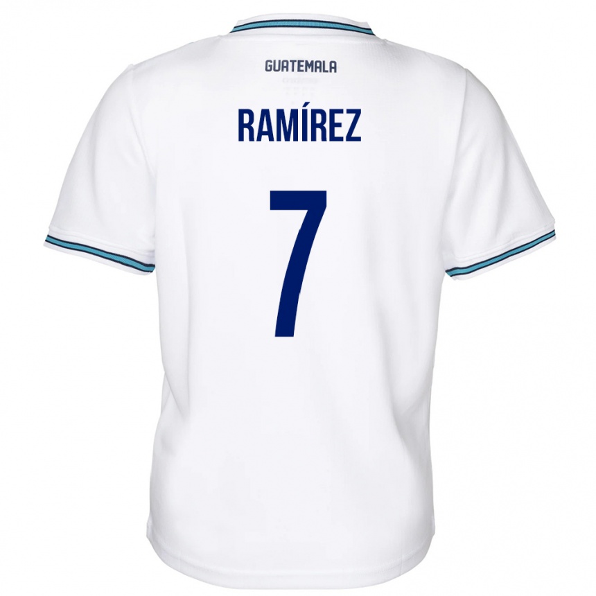 Barn Fotball Guatemala Leslie Ramírez #7 Hvit Hjemmetrøye Drakt Trøye 24-26 Skjorter