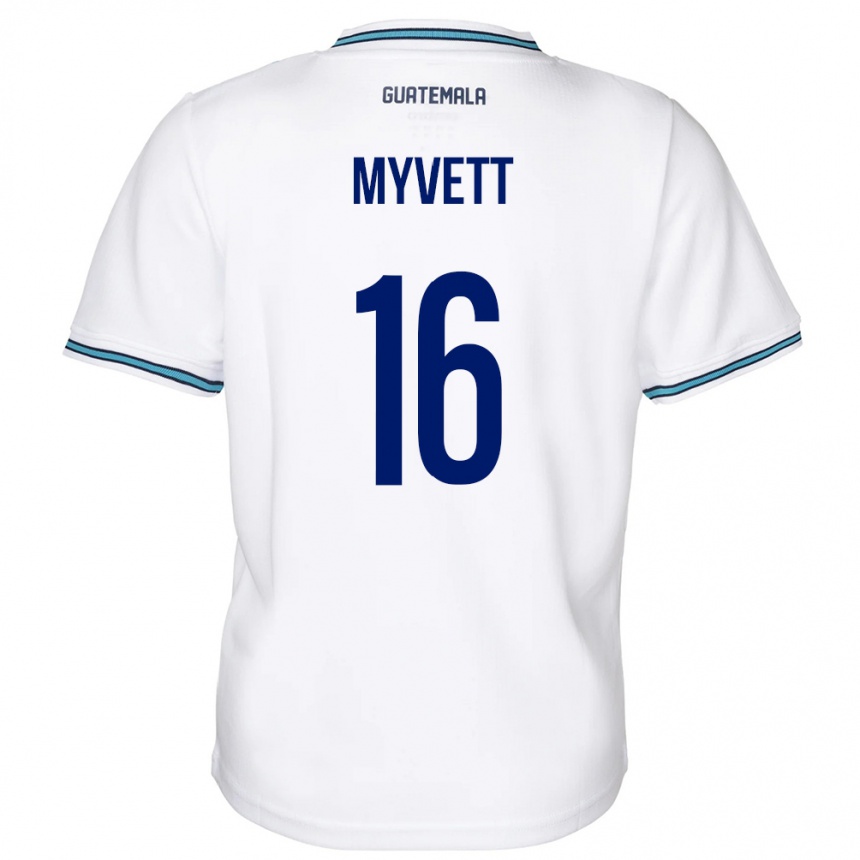 Barn Fotball Guatemala Jemery Myvett #16 Hvit Hjemmetrøye Drakt Trøye 24-26 Skjorter