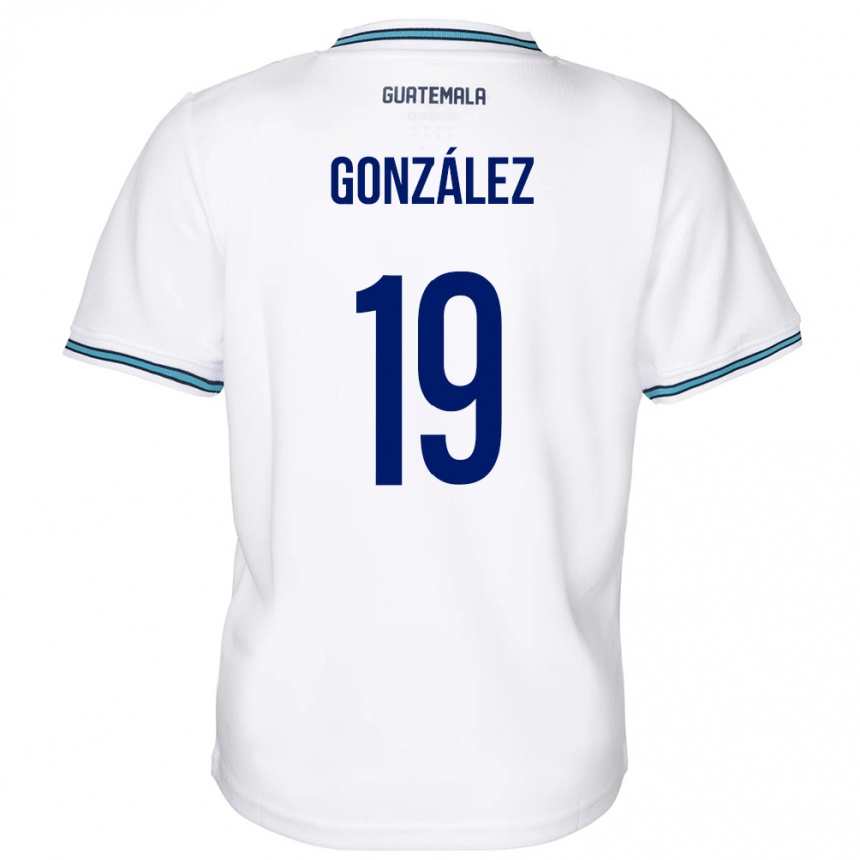 Barn Fotball Guatemala Karen González #19 Hvit Hjemmetrøye Drakt Trøye 24-26 Skjorter