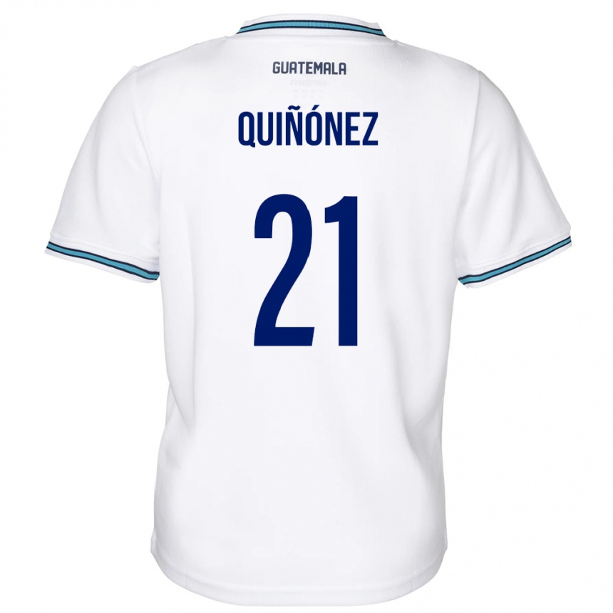 Barn Fotball Guatemala Andrea Quiñónez #21 Hvit Hjemmetrøye Drakt Trøye 24-26 Skjorter