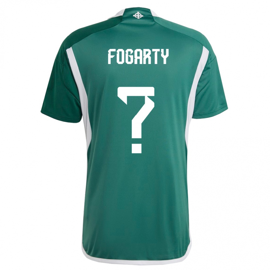 Barn Fotball Nord-Irland Tom Fogarty #0 Grønn Hjemmetrøye Drakt Trøye 24-26 Skjorter