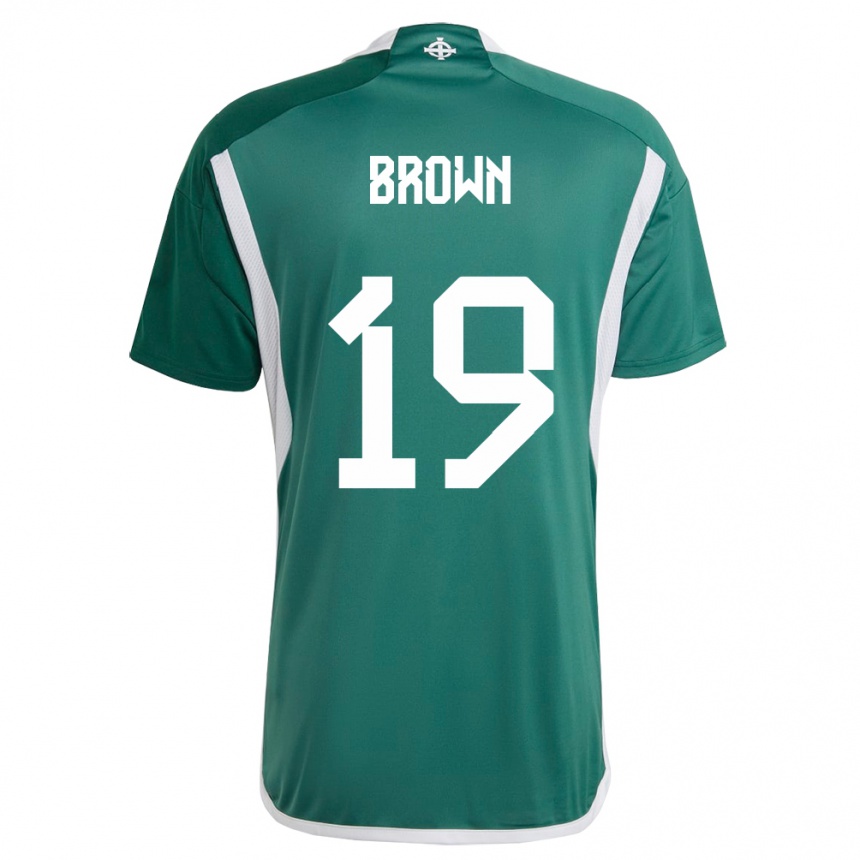 Barn Fotball Nord-Irland Sean Brown #19 Grønn Hjemmetrøye Drakt Trøye 24-26 Skjorter