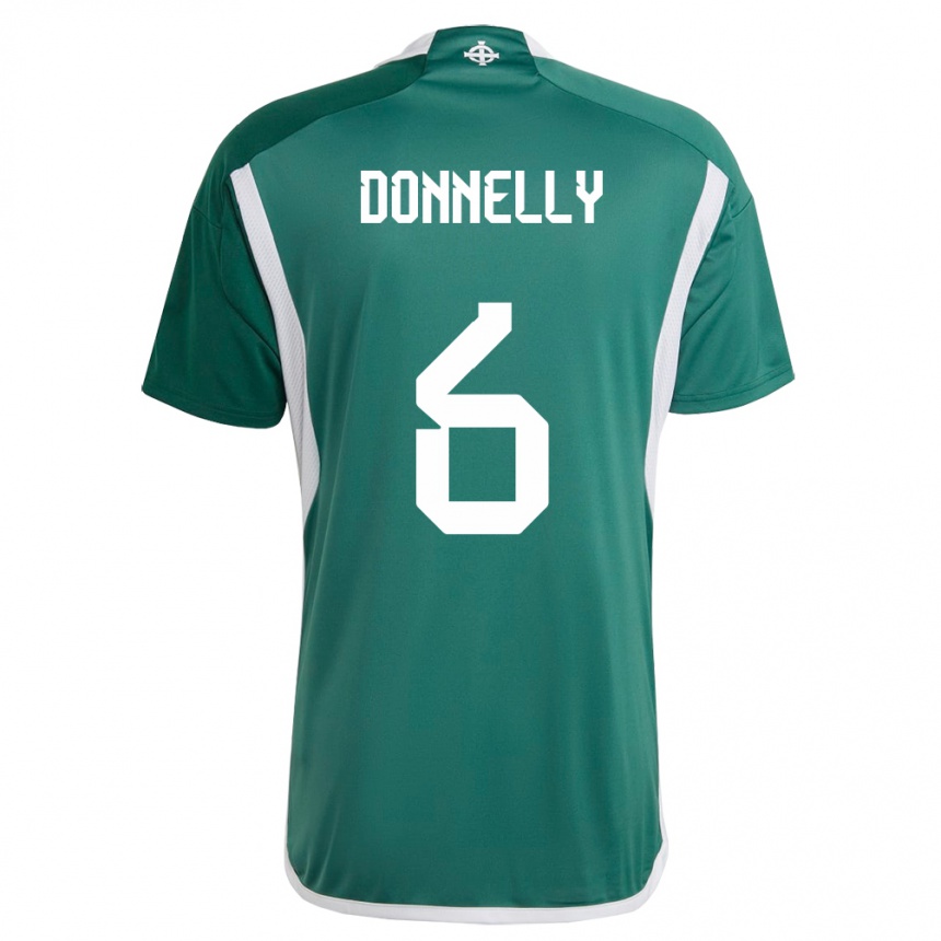 Barn Fotball Nord-Irland Ryan Donnelly #6 Grønn Hjemmetrøye Drakt Trøye 24-26 Skjorter