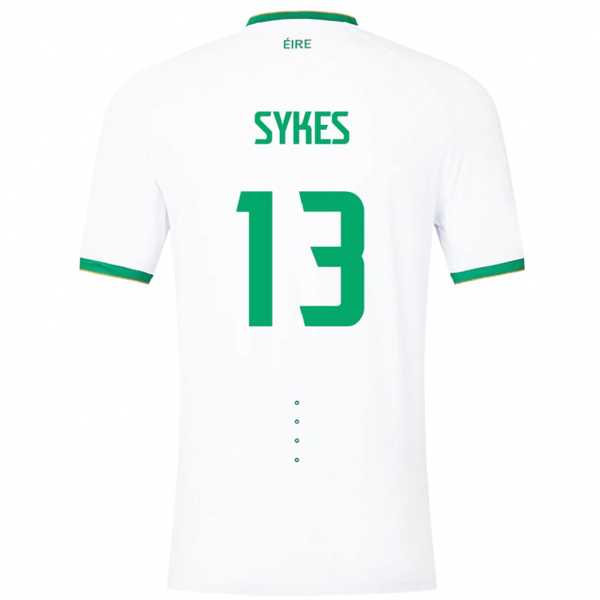 Barn Fotball Irland Mark Sykes #13 Hvit Bortetrøye Drakt Trøye 24-26 Skjorter