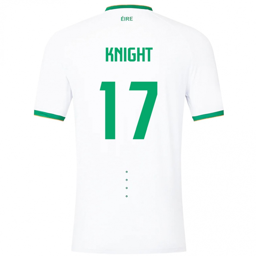 Barn Fotball Irland Jason Knight #17 Hvit Bortetrøye Drakt Trøye 24-26 Skjorter