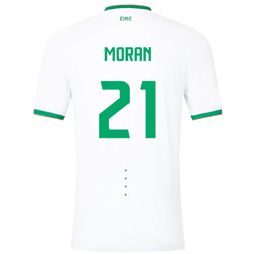 Barn Fotball Irland Andy Moran #21 Hvit Bortetrøye Drakt Trøye 24-26 Skjorter