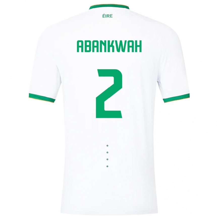 Barn Fotball Irland James Abankwah #2 Hvit Bortetrøye Drakt Trøye 24-26 Skjorter