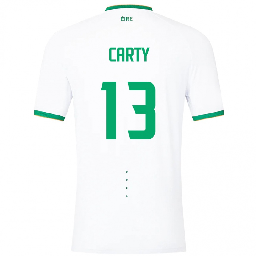 Barn Fotball Irland Conor Carty #13 Hvit Bortetrøye Drakt Trøye 24-26 Skjorter