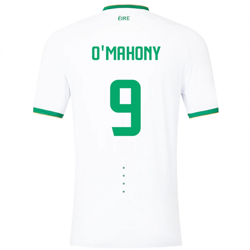 Barn Fotball Irland Mark O'mahony #9 Hvit Bortetrøye Drakt Trøye 24-26 Skjorter