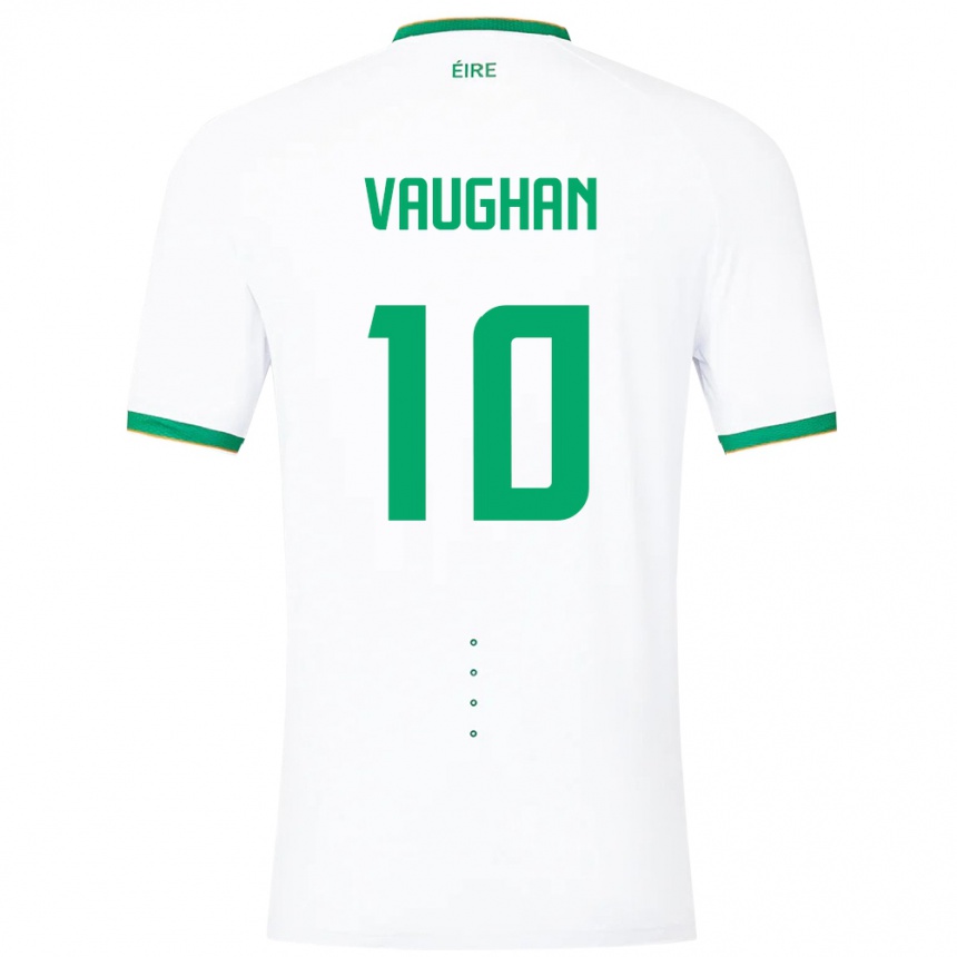 Barn Fotball Irland Harry Vaughan #10 Hvit Bortetrøye Drakt Trøye 24-26 Skjorter