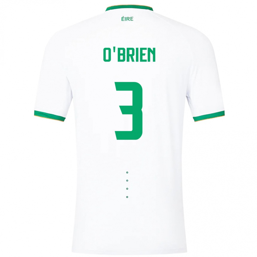 Barn Fotball Irland Luke O'brien #3 Hvit Bortetrøye Drakt Trøye 24-26 Skjorter