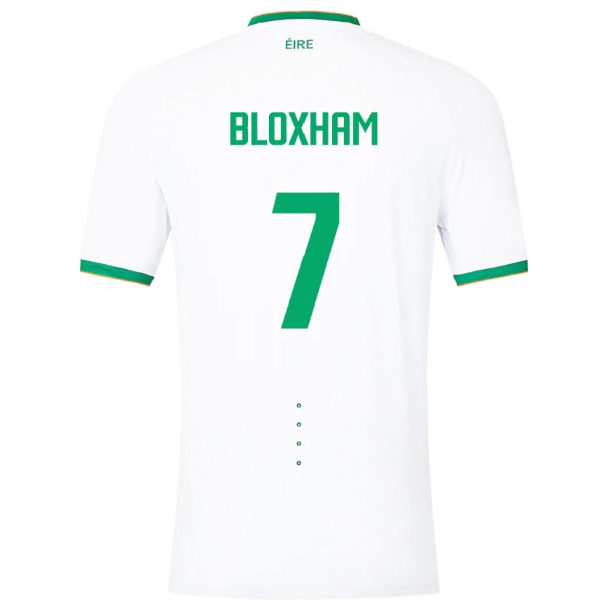 Barn Fotball Irland Tom Bloxham #7 Hvit Bortetrøye Drakt Trøye 24-26 Skjorter