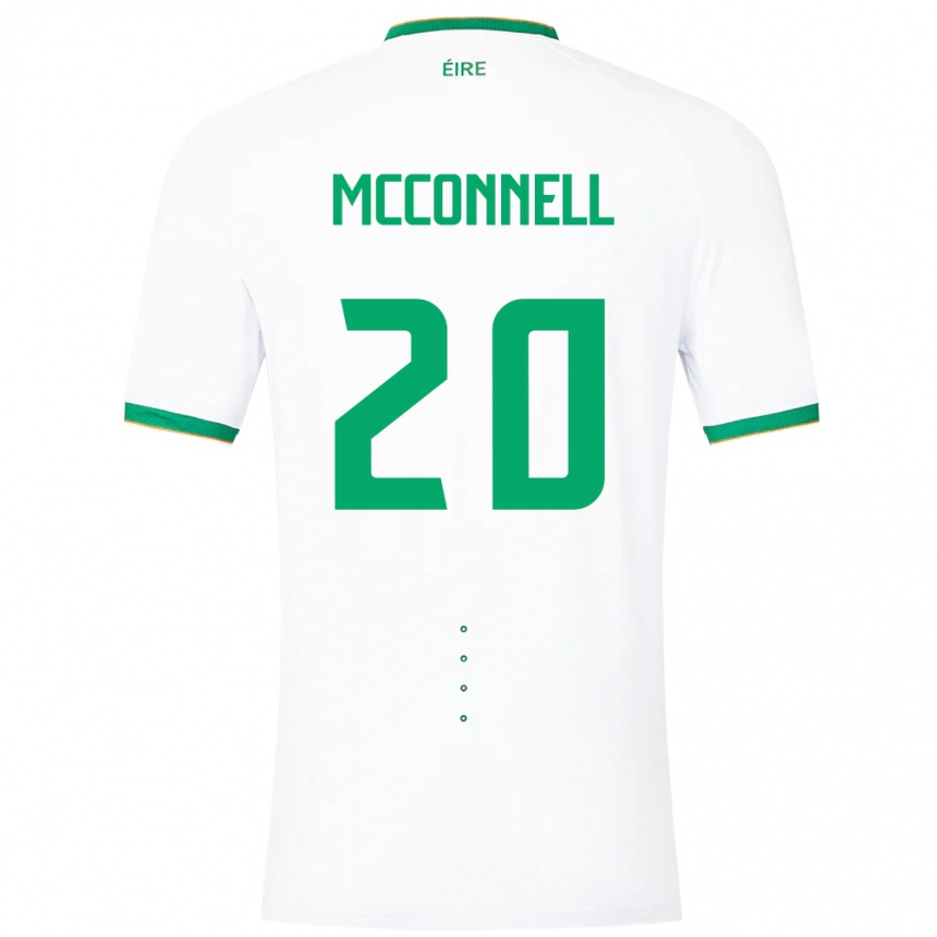 Barn Fotball Irland Glenn Mcconnell #20 Hvit Bortetrøye Drakt Trøye 24-26 Skjorter