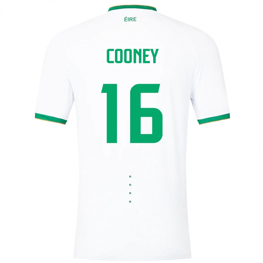 Barn Fotball Irland Oisin Cooney #16 Hvit Bortetrøye Drakt Trøye 24-26 Skjorter