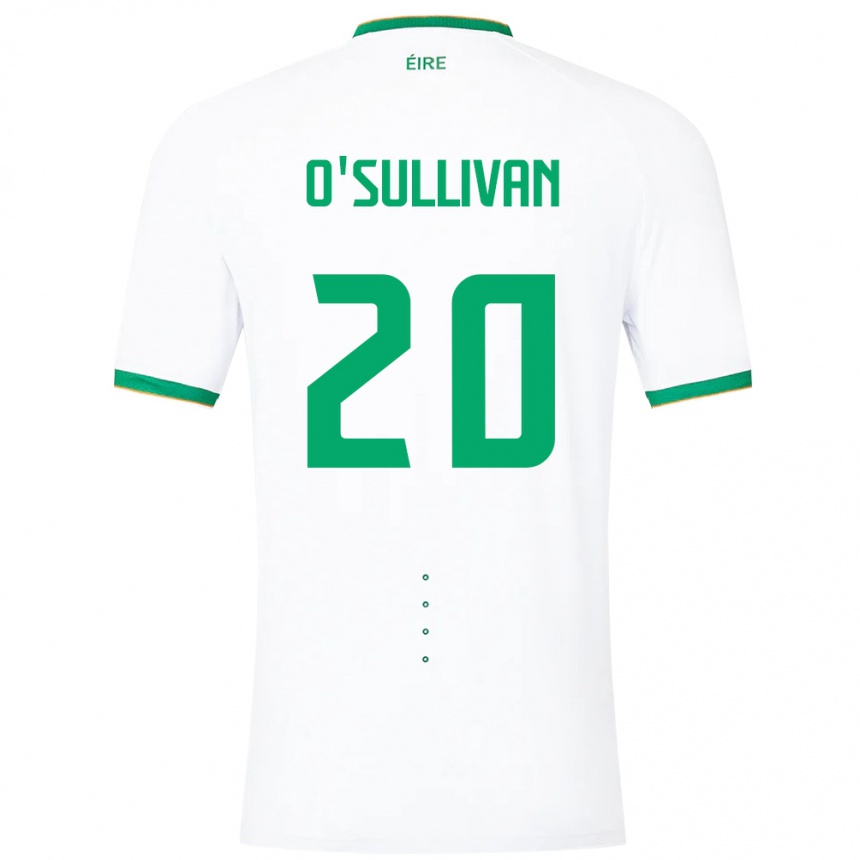 Barn Fotball Irland Cathal O'sullivan #20 Hvit Bortetrøye Drakt Trøye 24-26 Skjorter