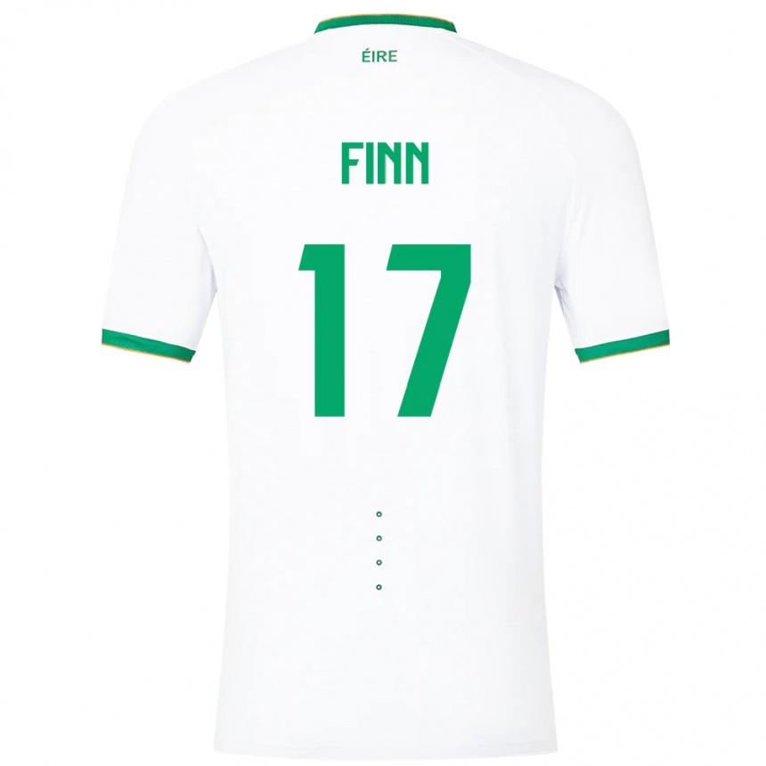 Barn Fotball Irland Jamie Finn #17 Hvit Bortetrøye Drakt Trøye 24-26 Skjorter