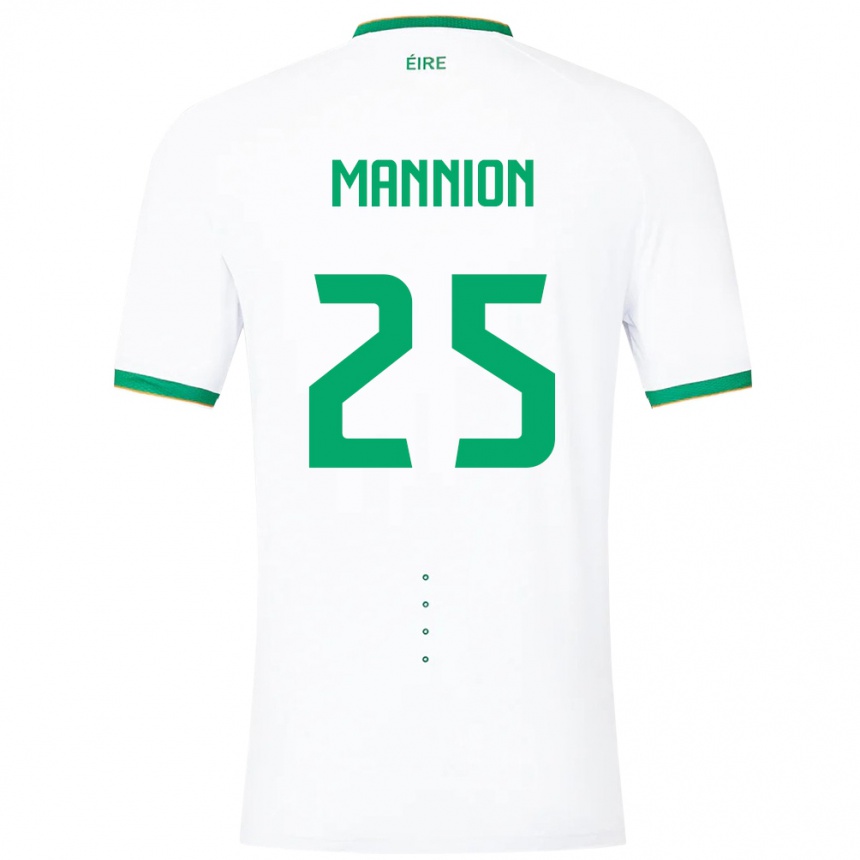 Barn Fotball Irland Aoife Mannion #25 Hvit Bortetrøye Drakt Trøye 24-26 Skjorter