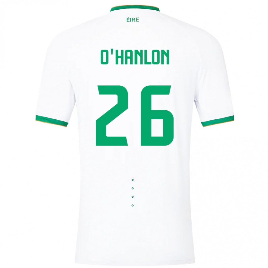 Barn Fotball Irland Tara O'hanlon #26 Hvit Bortetrøye Drakt Trøye 24-26 Skjorter