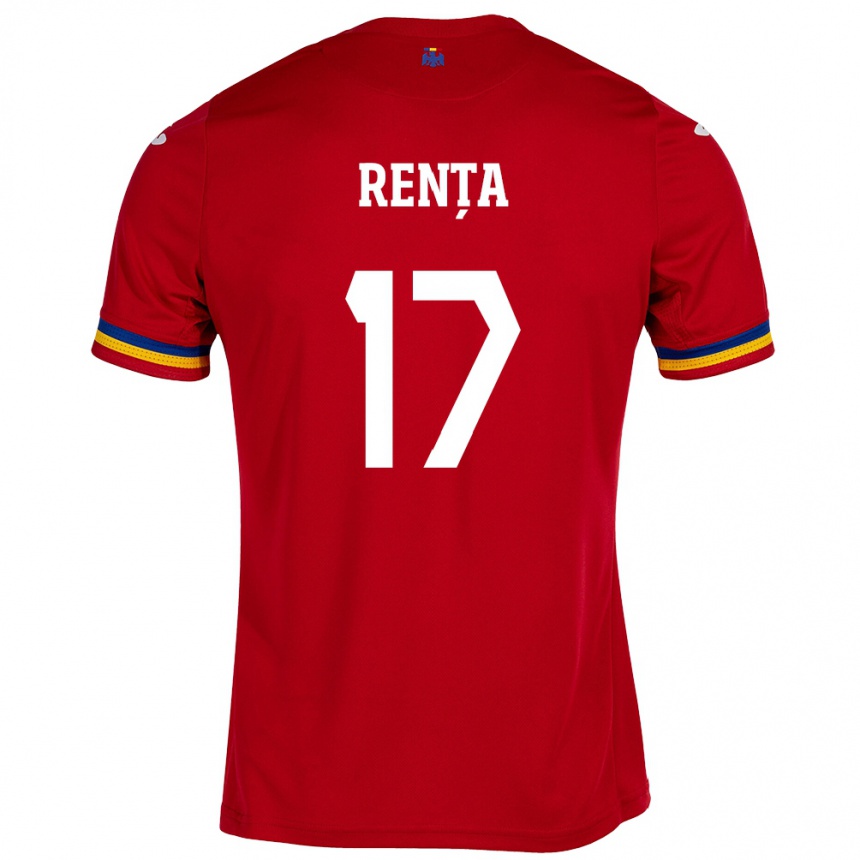 Barn Fotball Romania Denis Rența #17 Rød Bortetrøye Drakt Trøye 24-26 Skjorter