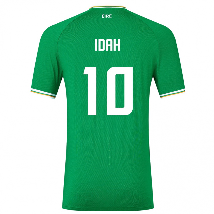 Mann Fotball Irland Adam Idah #10 Grønn Hjemmetrøye Drakt Trøye 24-26 Skjorter