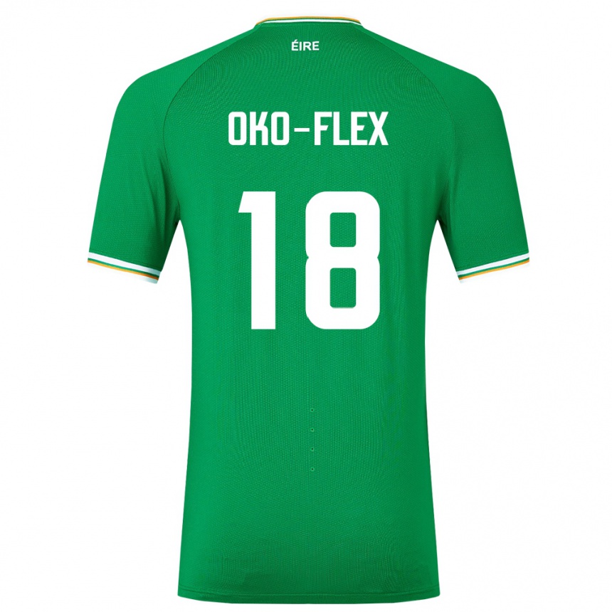 Mann Fotball Irland Armstrong Oko-Flex #18 Grønn Hjemmetrøye Drakt Trøye 24-26 Skjorter