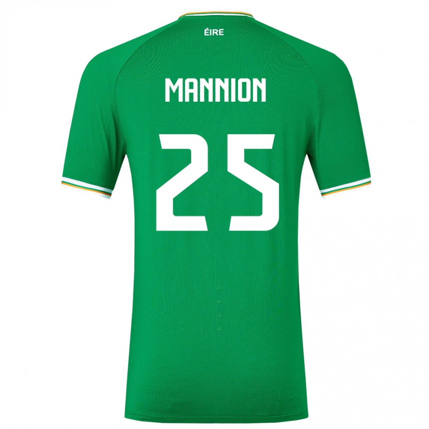 Mann Fotball Irland Aoife Mannion #25 Grønn Hjemmetrøye Drakt Trøye 24-26 Skjorter