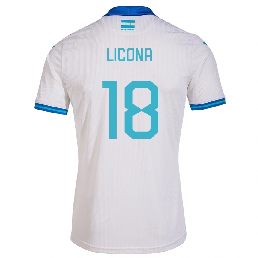 Mann Fotball Honduras Marlon Licona #18 Hvit Hjemmetrøye Drakt Trøye 24-26 Skjorter