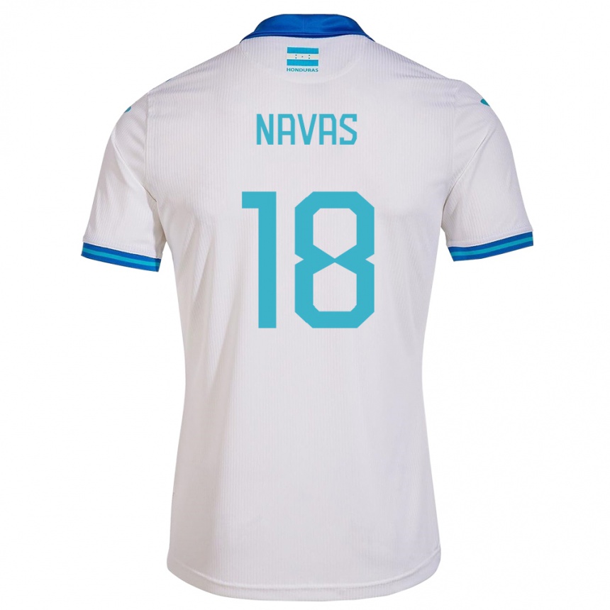 Mann Fotball Honduras Johan Navas #18 Hvit Hjemmetrøye Drakt Trøye 24-26 Skjorter