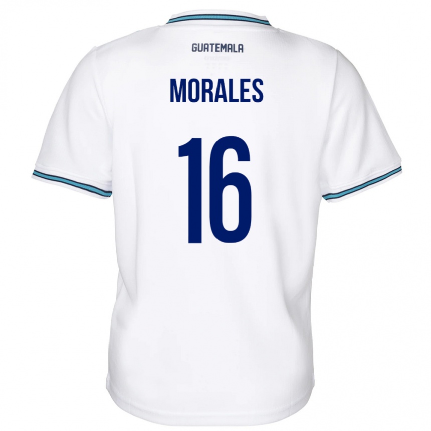 Mann Fotball Guatemala José Morales #16 Hvit Hjemmetrøye Drakt Trøye 24-26 Skjorter