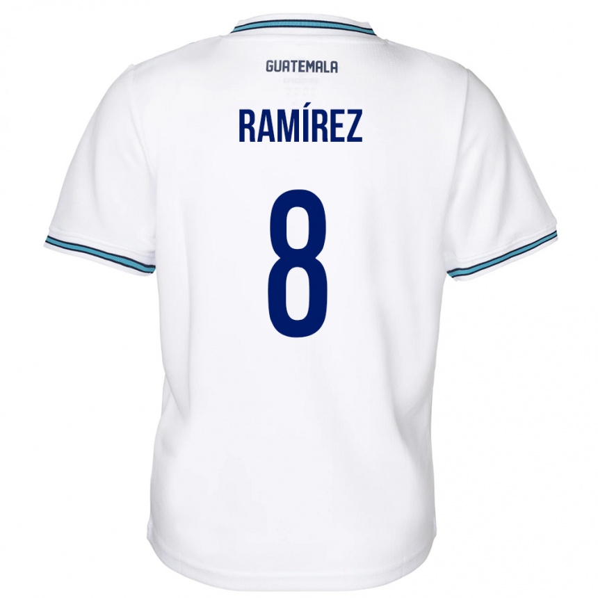 Mann Fotball Guatemala Dennis Ramírez #8 Hvit Hjemmetrøye Drakt Trøye 24-26 Skjorter