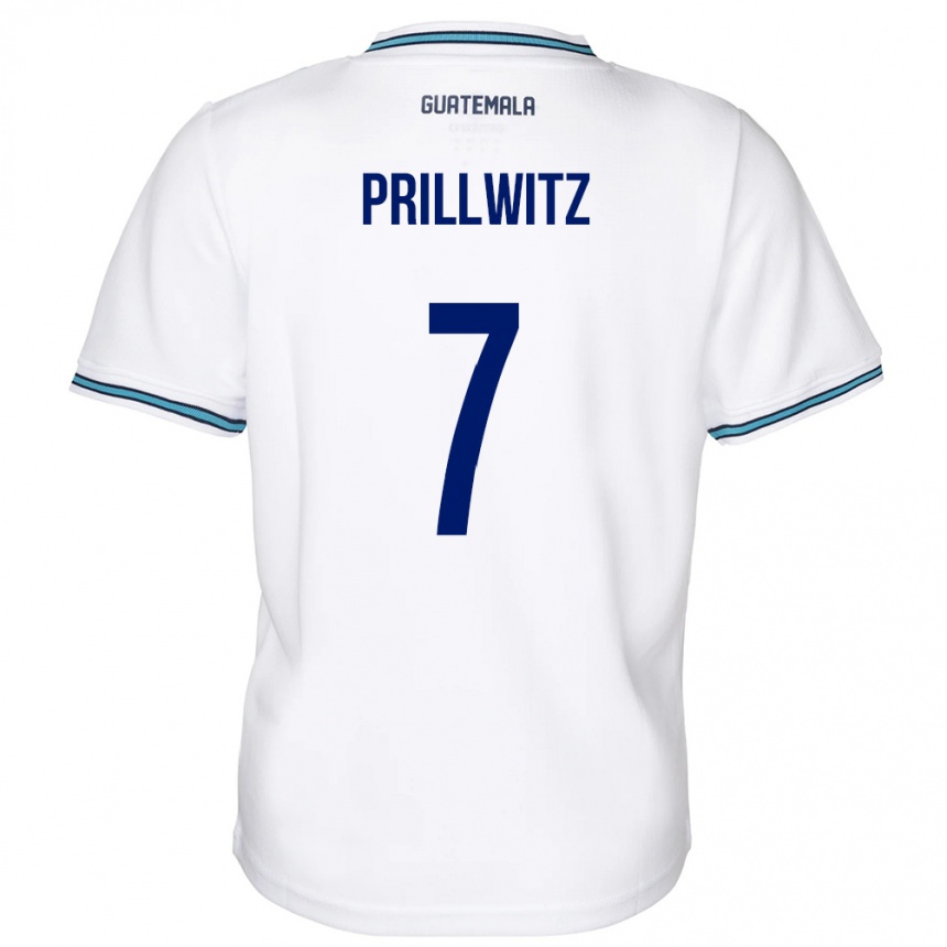 Mann Fotball Guatemala Héctor Prillwitz #7 Hvit Hjemmetrøye Drakt Trøye 24-26 Skjorter