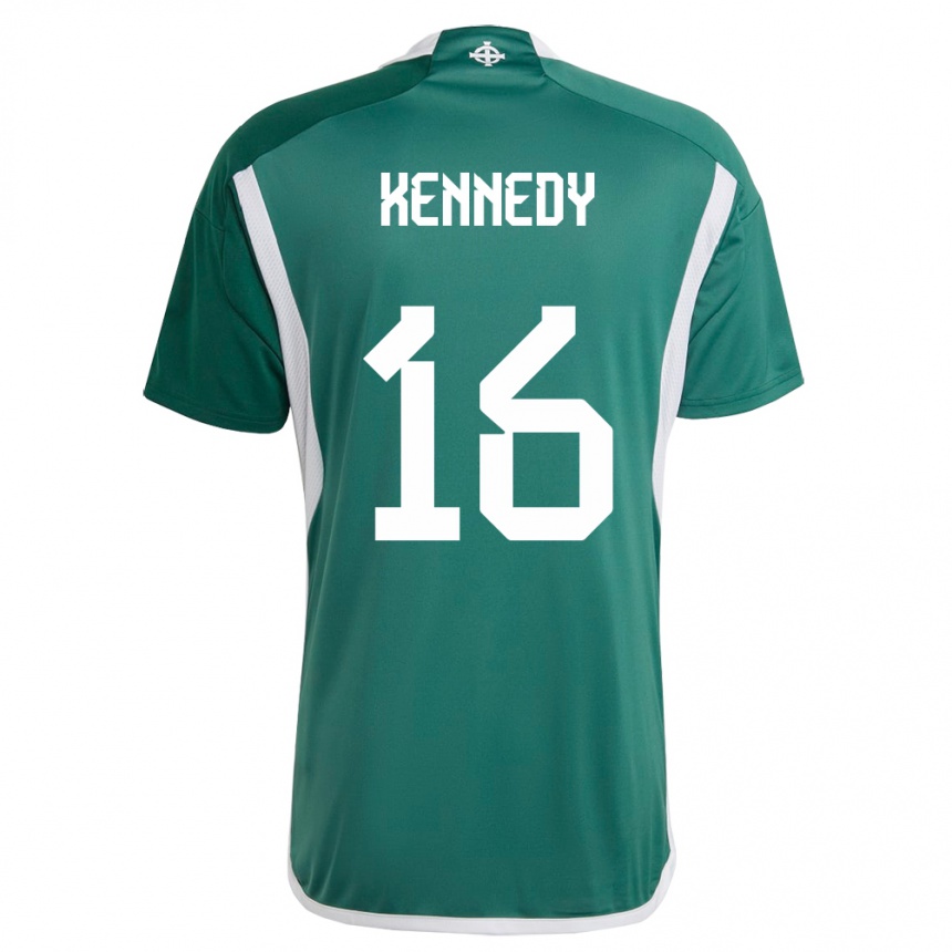 Mann Fotball Nord-Irland Matty Kennedy #16 Grønn Hjemmetrøye Drakt Trøye 24-26 Skjorter