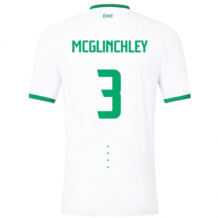 Mann Fotball Irland Harry Mcglinchley #3 Hvit Bortetrøye Drakt Trøye 24-26 Skjorter