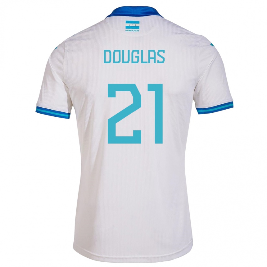 Dame Fotball Honduras Douglas Martínez #21 Hvit Hjemmetrøye Drakt Trøye 24-26 Skjorter