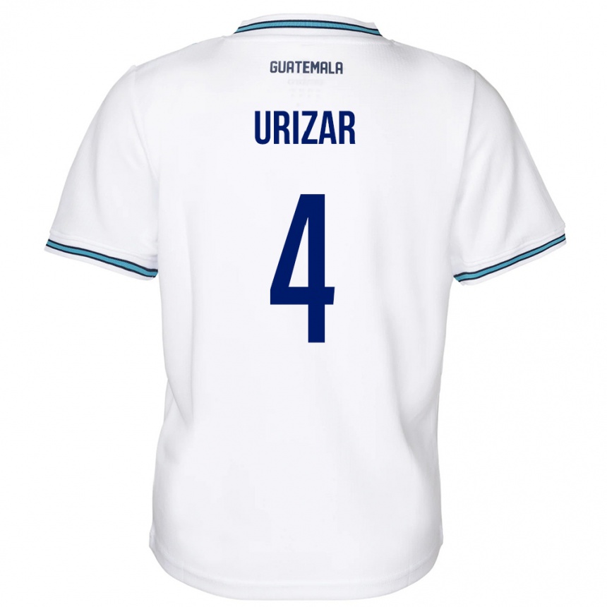 Dame Fotball Guatemala Jeshua Urizar #4 Hvit Hjemmetrøye Drakt Trøye 24-26 Skjorter