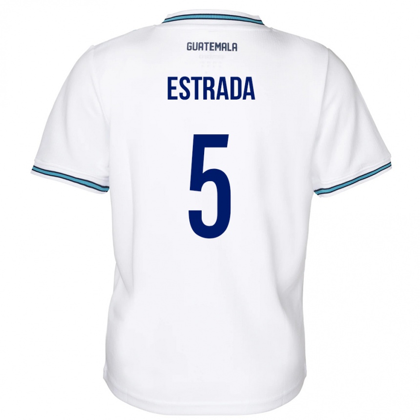 Dame Fotball Guatemala Elizabeth Estrada #5 Hvit Hjemmetrøye Drakt Trøye 24-26 Skjorter