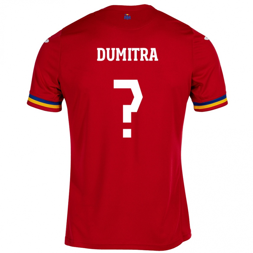 Dame Fotball Romania John Dumitra #0 Rød Bortetrøye Drakt Trøye 24-26 Skjorter