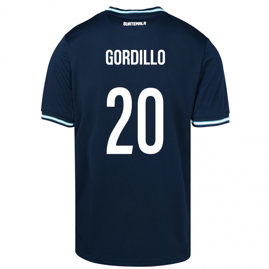 Dame Fotball Guatemala Gerardo Gordillo #20 Blå Bortetrøye Drakt Trøye 24-26 Skjorter