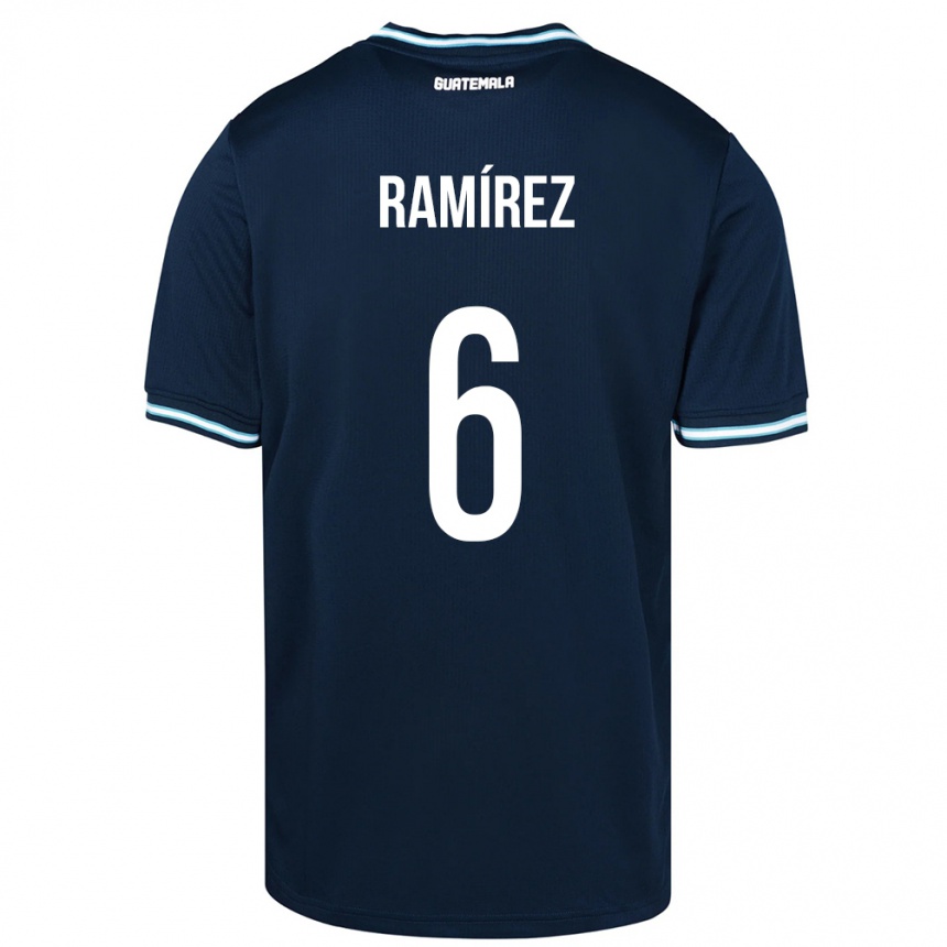 Dame Fotball Guatemala Kevin Ramírez #6 Blå Bortetrøye Drakt Trøye 24-26 Skjorter