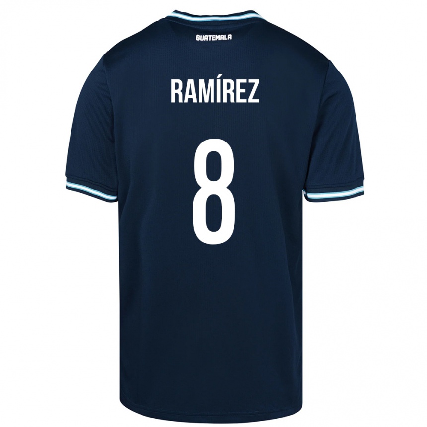 Dame Fotball Guatemala Dennis Ramírez #8 Blå Bortetrøye Drakt Trøye 24-26 Skjorter