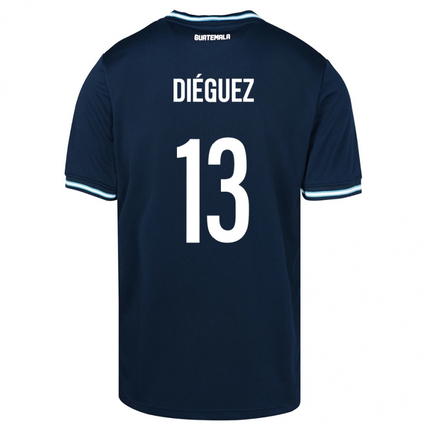 Dame Fotball Guatemala Jonathan Diéguez #13 Blå Bortetrøye Drakt Trøye 24-26 Skjorter