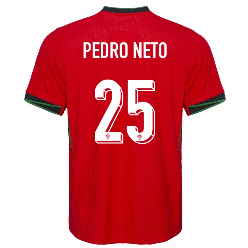 Barn Fotball Portugal Pedro Neto #25 Rød Hjemmetrøye Drakt Trøye 24-26 Skjorter