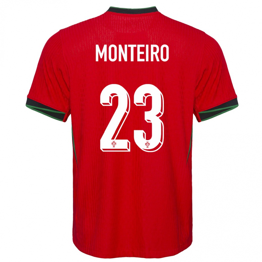 Barn Fotball Portugal David Monteiro #23 Rød Hjemmetrøye Drakt Trøye 24-26 Skjorter