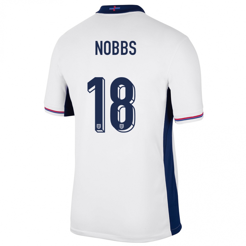 Barn Fotball England Jordan Nobbs #18 Hvit Hjemmetrøye Drakt Trøye 24-26 Skjorter