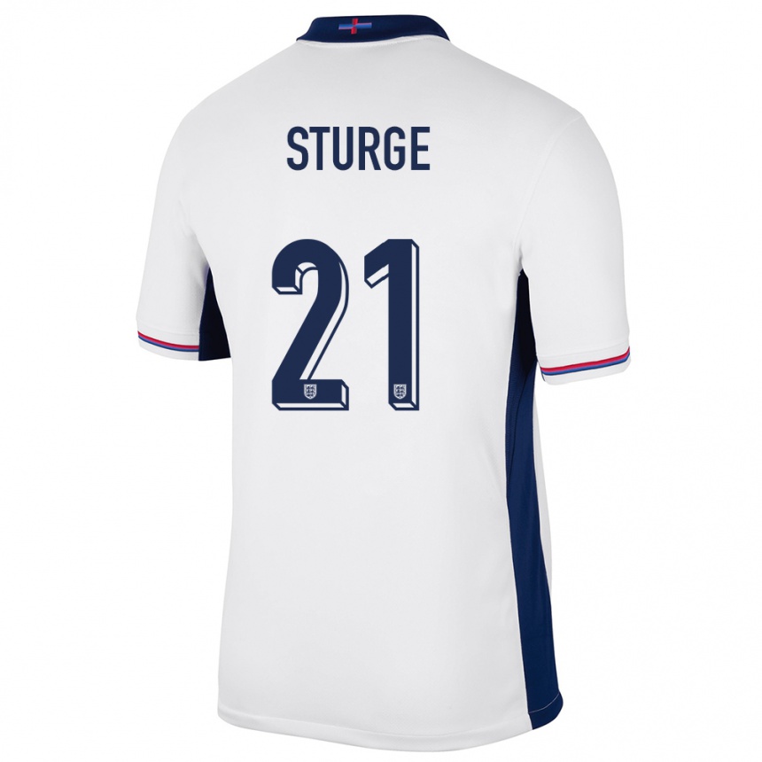 Barn Fotball England Zak Sturge #21 Hvit Hjemmetrøye Drakt Trøye 24-26 Skjorter