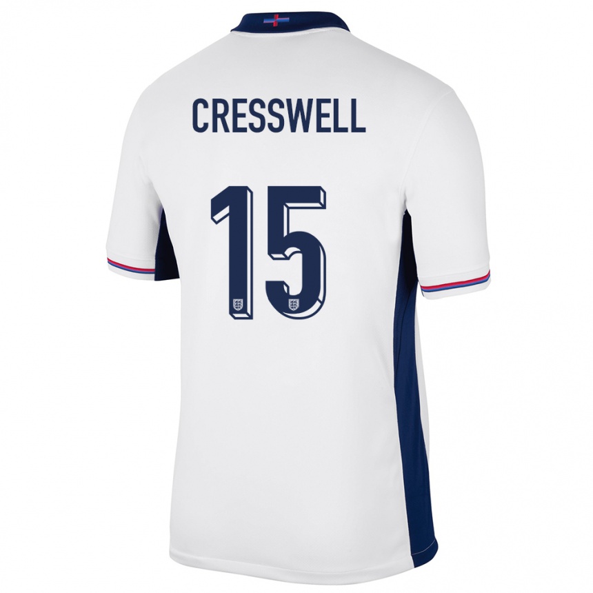 Barn Fotball England Charlie Cresswell #15 Hvit Hjemmetrøye Drakt Trøye 24-26 Skjorter